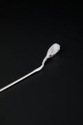 White Jade Magnolia Hair Stick in S925 Silver, detail view 12