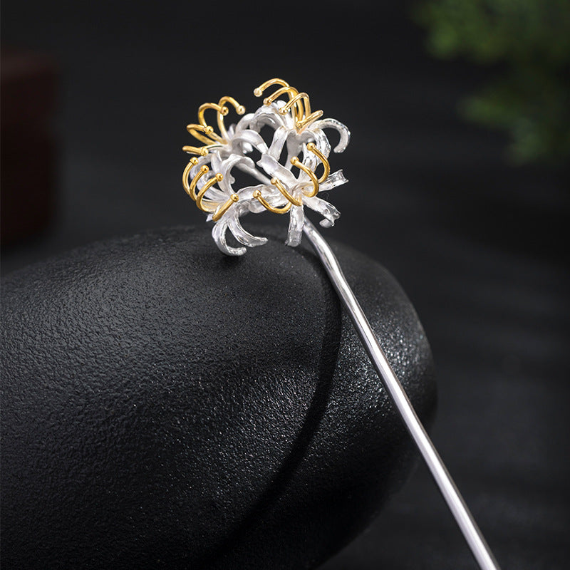 S925 Silver Frost's Descent Manjushaka Hair Stick, detail view 1