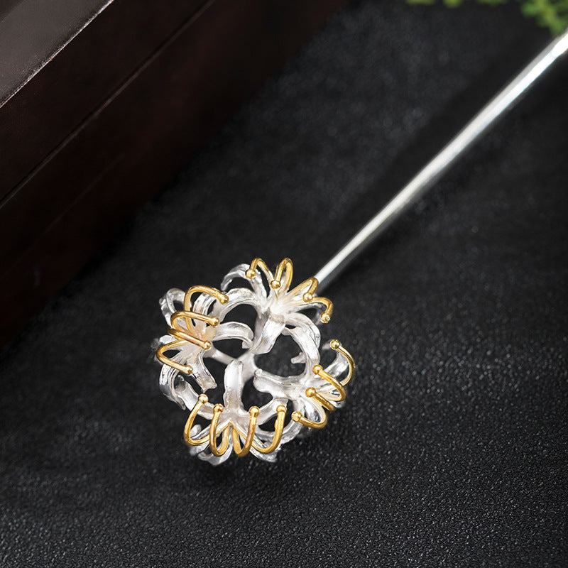 S925 Silver Frost's Descent Manjushaka Hair Stick, detail view 2
