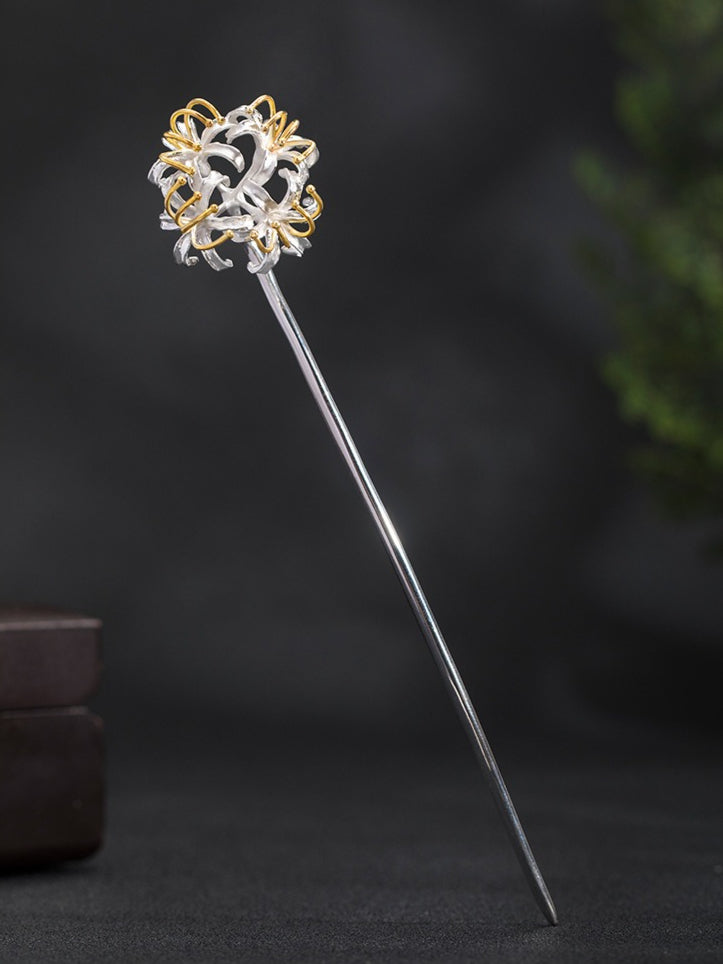 S925 Silver Frost's Descent Manjushaka Hair Stick, detail view 5
