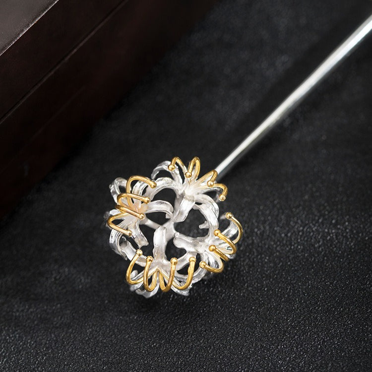 S925 Silver Frost's Descent Manjushaka Hair Stick, detail view 8