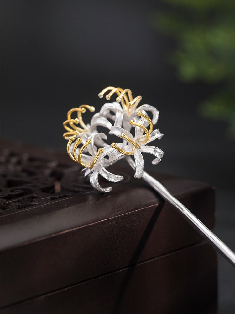 S925 Silver Frost's Descent Manjushaka Hair Stick, detail view 9