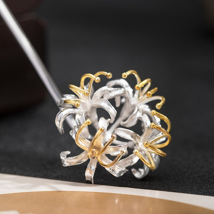 S925 Silver Frost's Descent Manjushaka Hair Stick, detail view 11