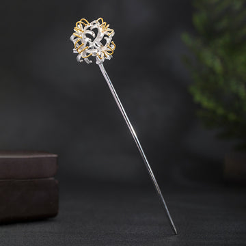 S925 Silver Frost's Descent Manjushaka Hair Stick, front view