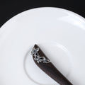 S925 Silver Orchid Wood Hair Stick, detail view 3