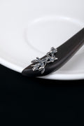 S925 Silver Orchid Wood Hair Stick, detail view 11