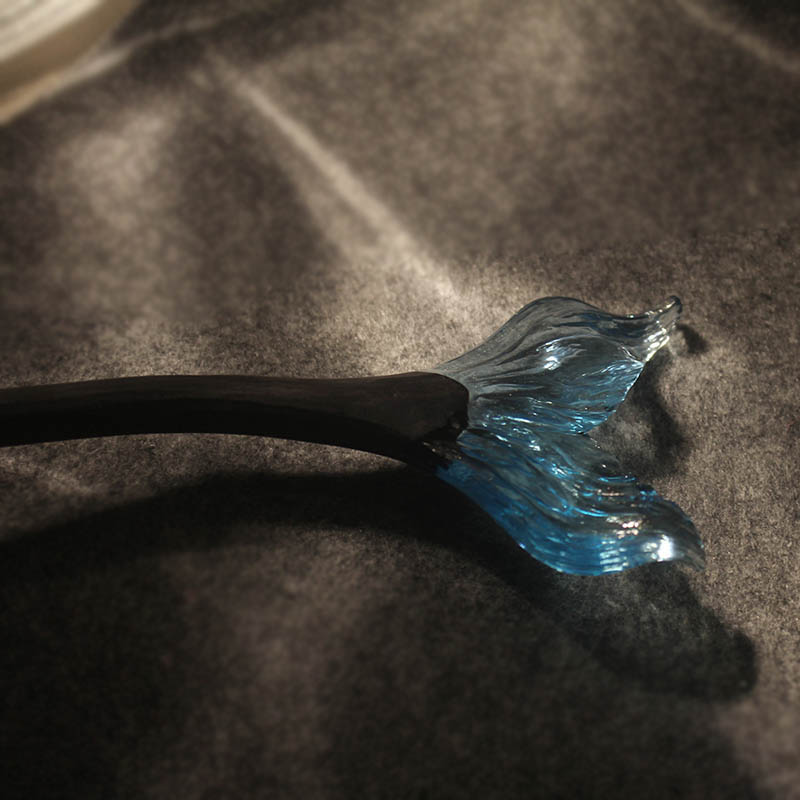 Handmade Original Fish Tail Hair Stick with Vibrant Blue Tail
