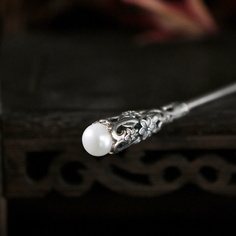 Twining Branch Pattern Hollowed-Out Silver Hair Stick