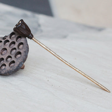 Handmade Lotus Seed Pods Hair Stick with Ou Shi Design