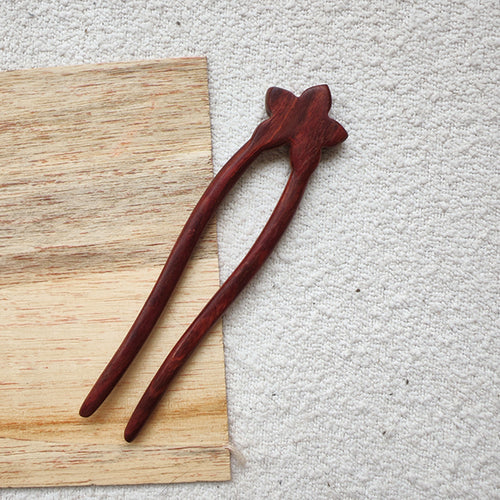 Little Star Sandalwood Hairpin, A Classic U-shaped Bun Hair Stick