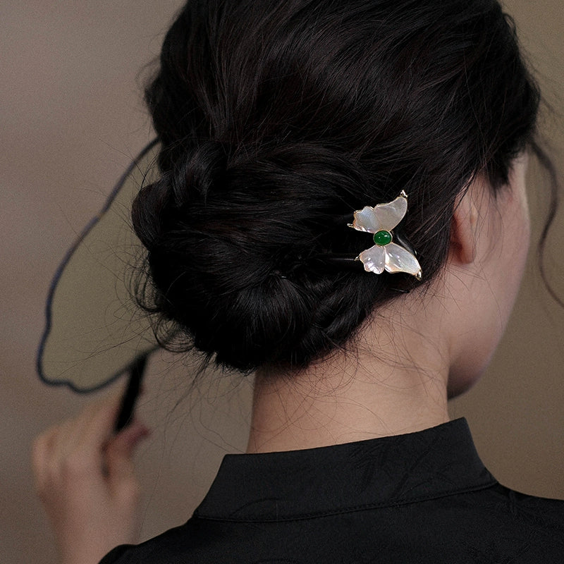 Handmade Butterfly Wood Hair Fork