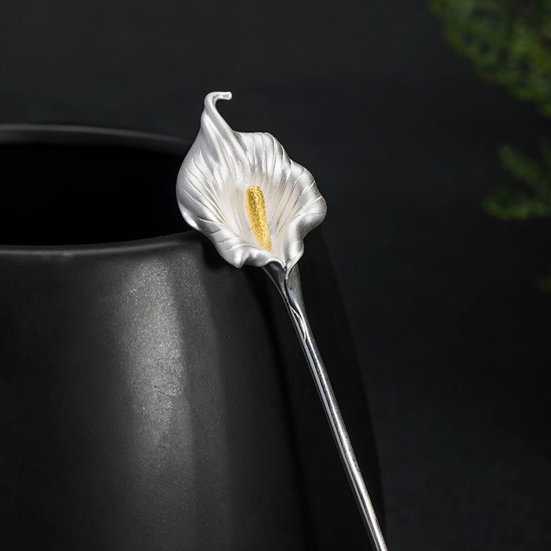 Handmade Silver Calla Lily Hair Stick