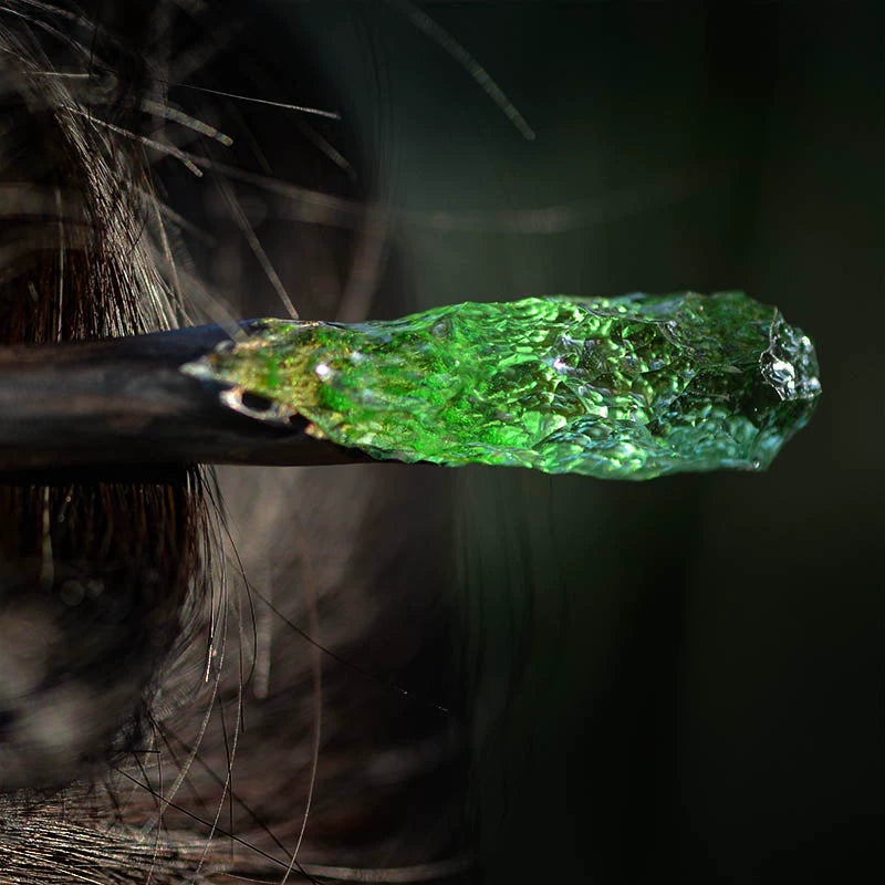 Handmade Sandalwood Green Hair Stick