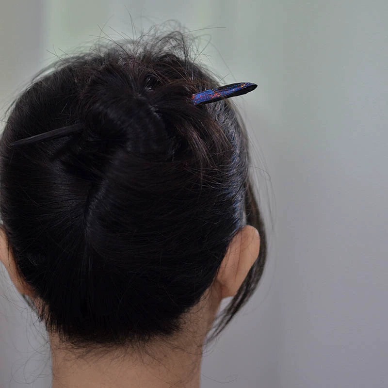 Handmade Minimalist Galaxy Wood Hair Stick