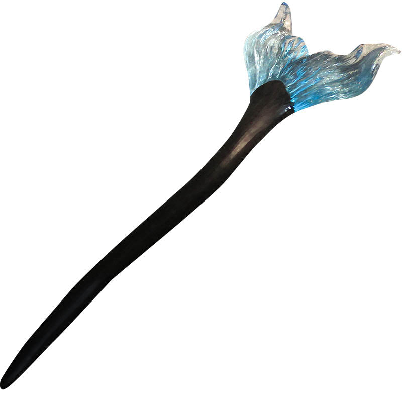 Handmade Original Fish Tail Hair Stick with Vibrant Blue Tail
