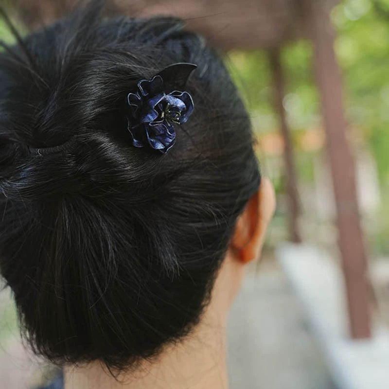 Handmade Leather Jasmine Flower Hair Stick