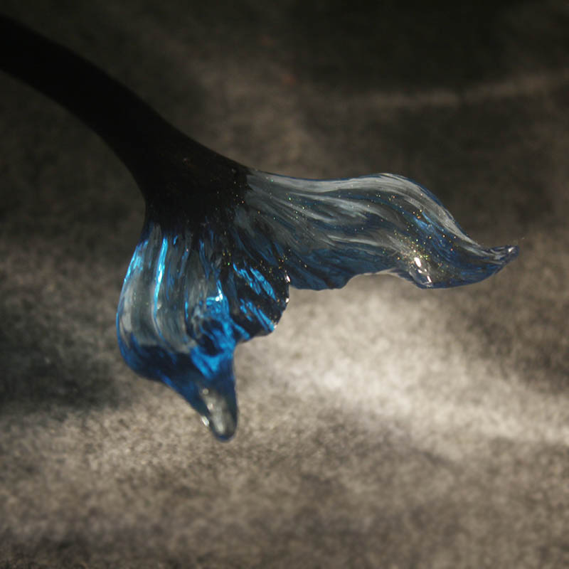 Handmade Original Fish Tail Hair Stick with Vibrant Blue Tail