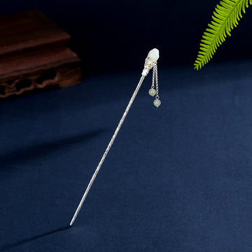 Magnolia Flower Hetian Jade Hair Stick