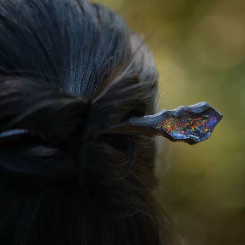 Purple Galaxy Sandalwood Hair Stick