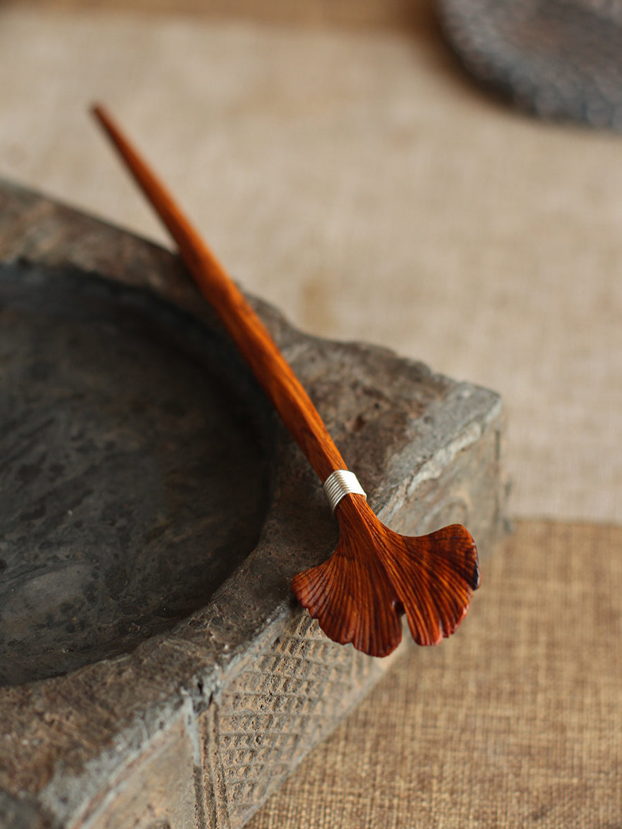Autumn Wind Ginkgo Leaf Design Hair Stick