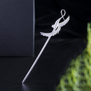 Handmade Silver Flying Crane Hairpin