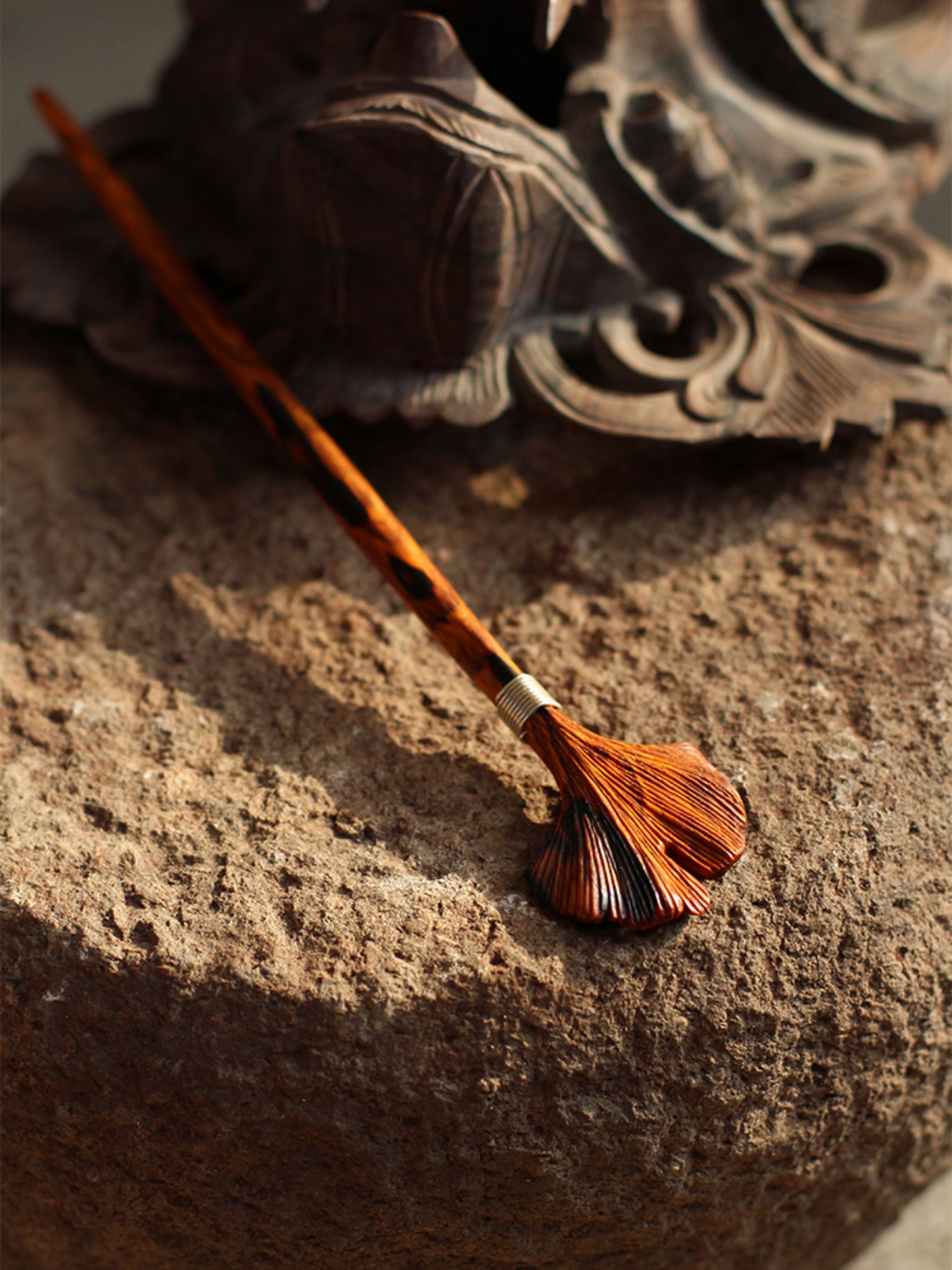 Autumn Wind Ginkgo Leaf Design Hair Stick