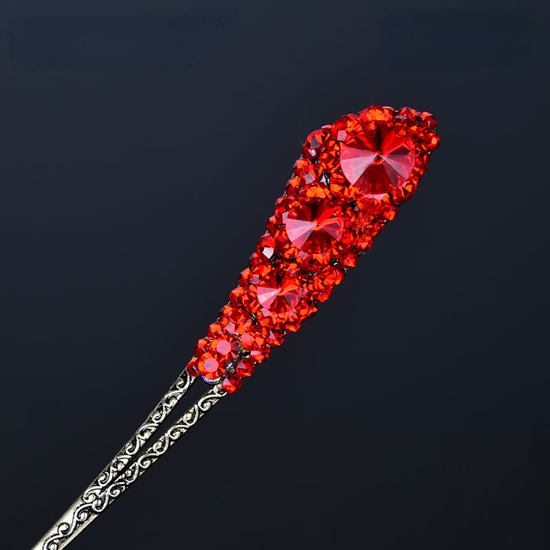 Double-sided Metal Hair Stick with Rhinestones