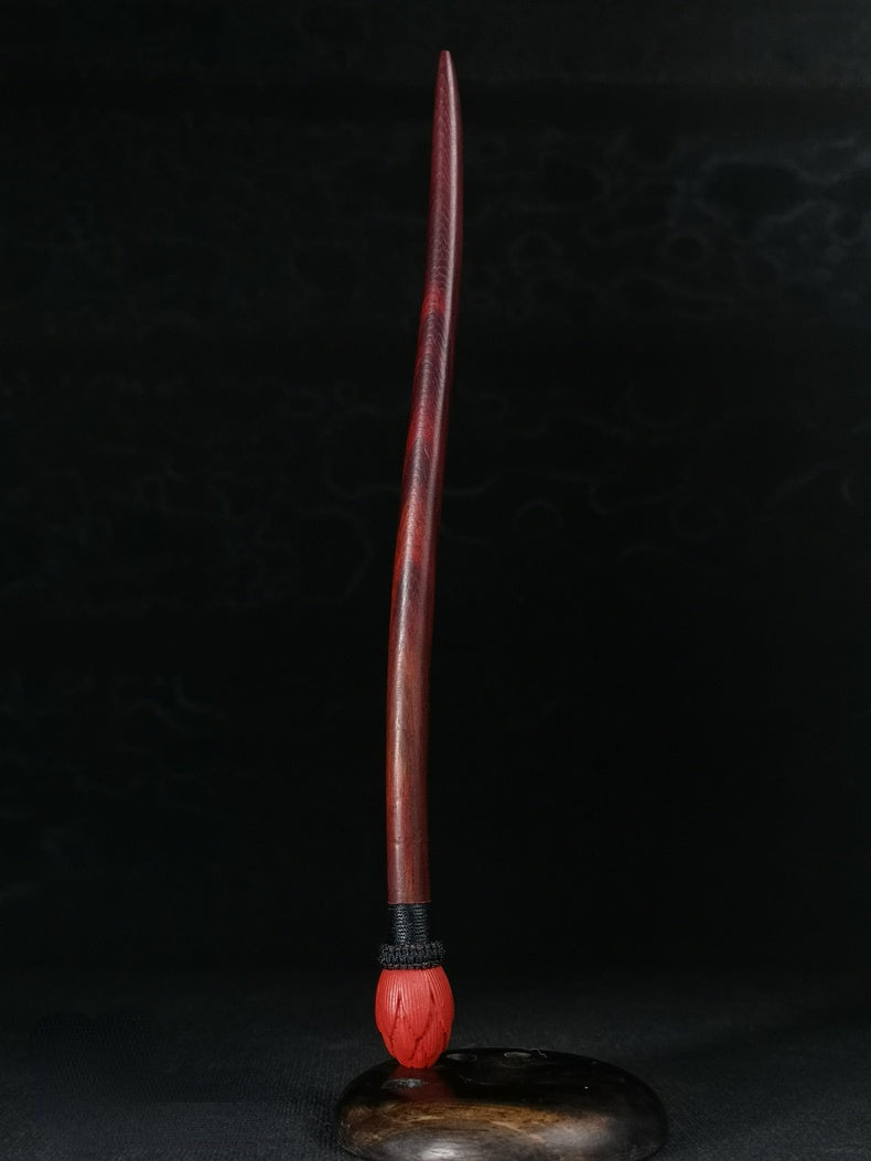Handmade Cinnabar Flower Hair Stick