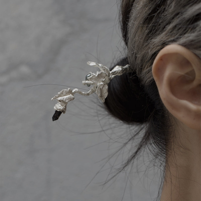 Original Handmade Pearl Crystal Silver Special-shaped Hair Stick