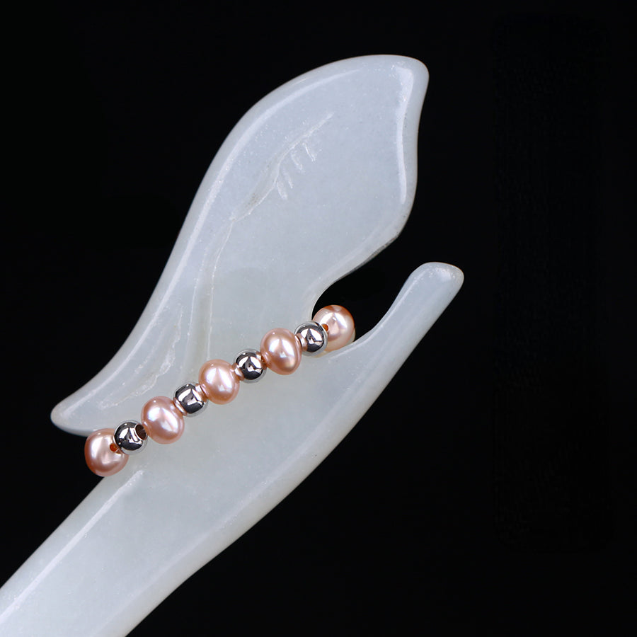 Hand-carved Jade Rabbit Xiuyu Hair Sticks with Pearls