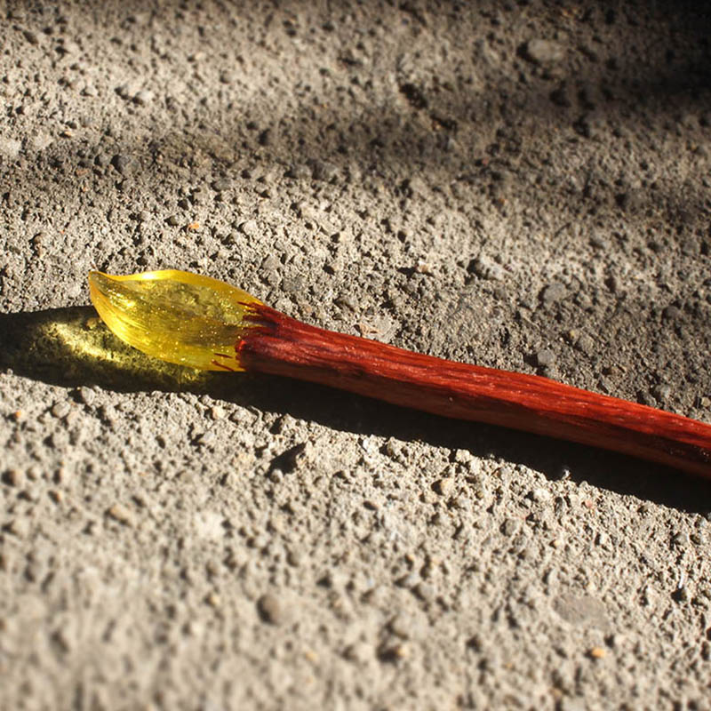 Handmade Yellow Patel Hair Stick
