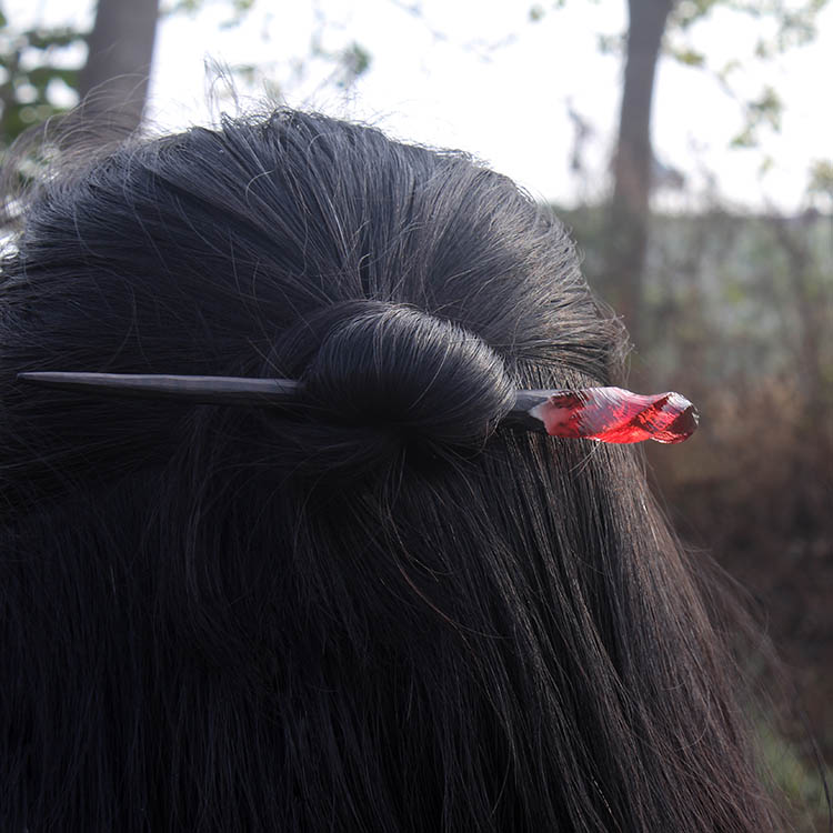 The Twisted Red Hair Stick