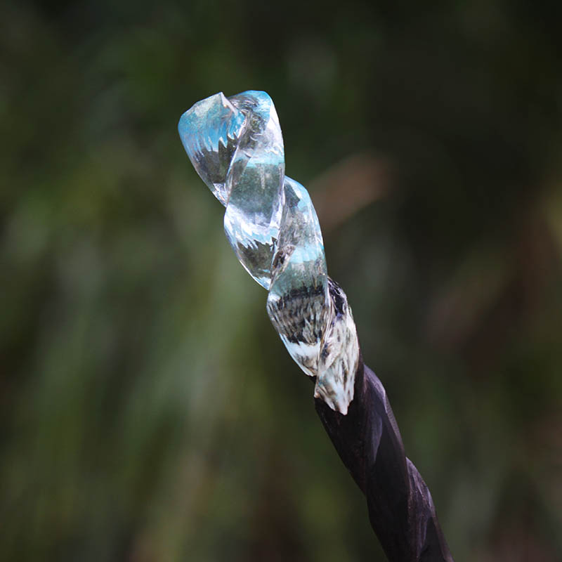The Twisted Ice Blue Hair Stick