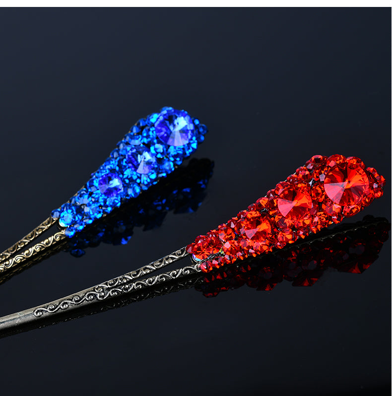 Double-sided Metal Hair Stick with Rhinestones