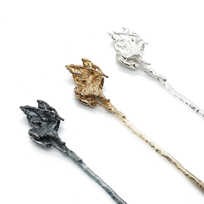 Handmade Iris Silver Hair Stick