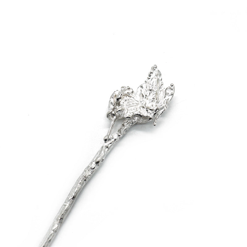 Handmade Iris Silver Hair Stick