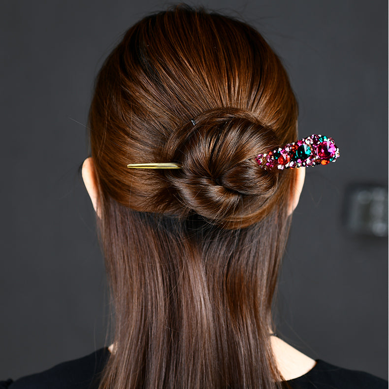 Double-sided Metal Hair Stick with Rhinestones