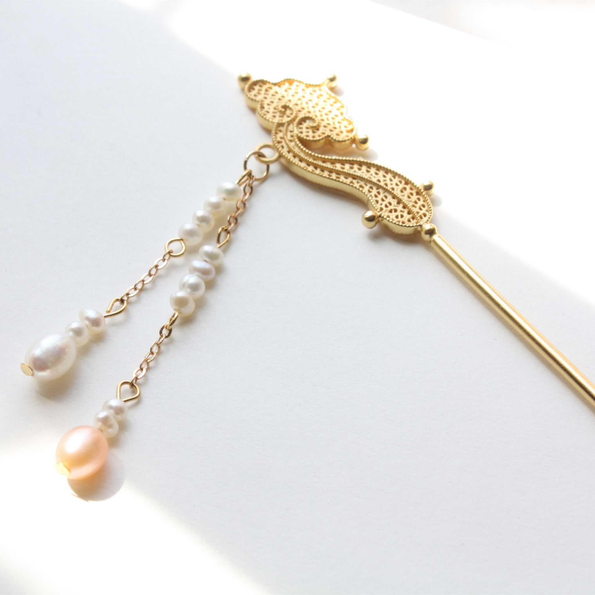 Traditional Chinese Silver Gilded Ruyi Hairpin with Tassels