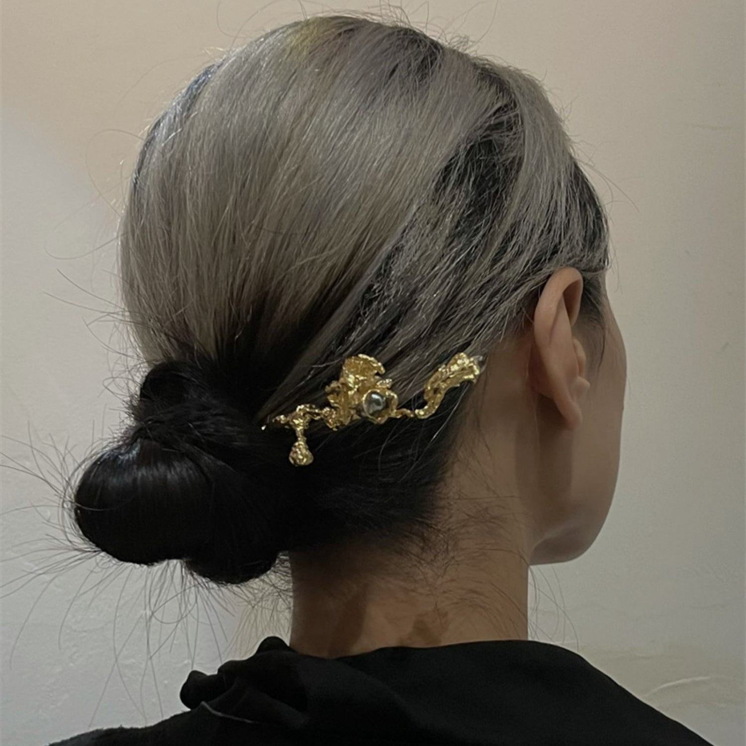 Original Handmade Pearl Crystal Silver Special-shaped Hair Stick