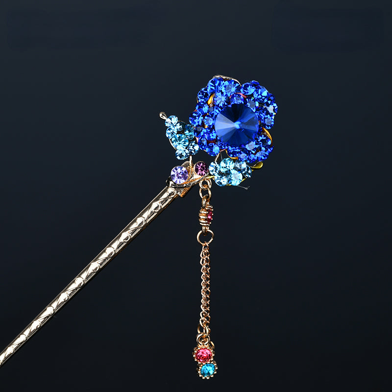Vintage Rose African Hair Stick with Tassels