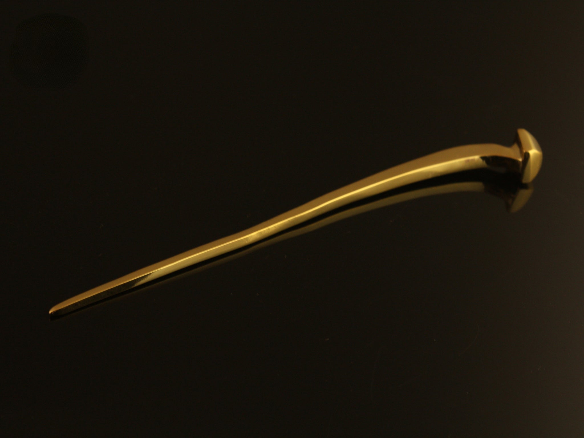 Traditional Chinese Square Head Mushroom Gilded Hair Stick