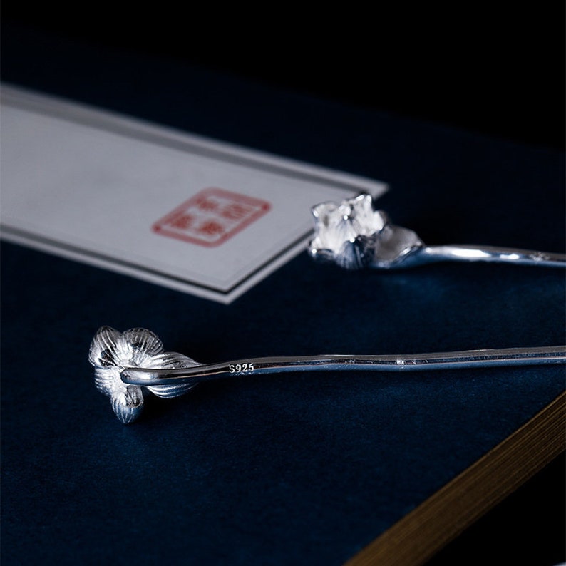 Small Lotus Flower Silver Hair Stick